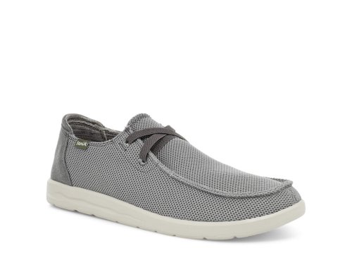 Basket Sanuk Shaka Mesh No-tie Homme - Grise YLDGBO647